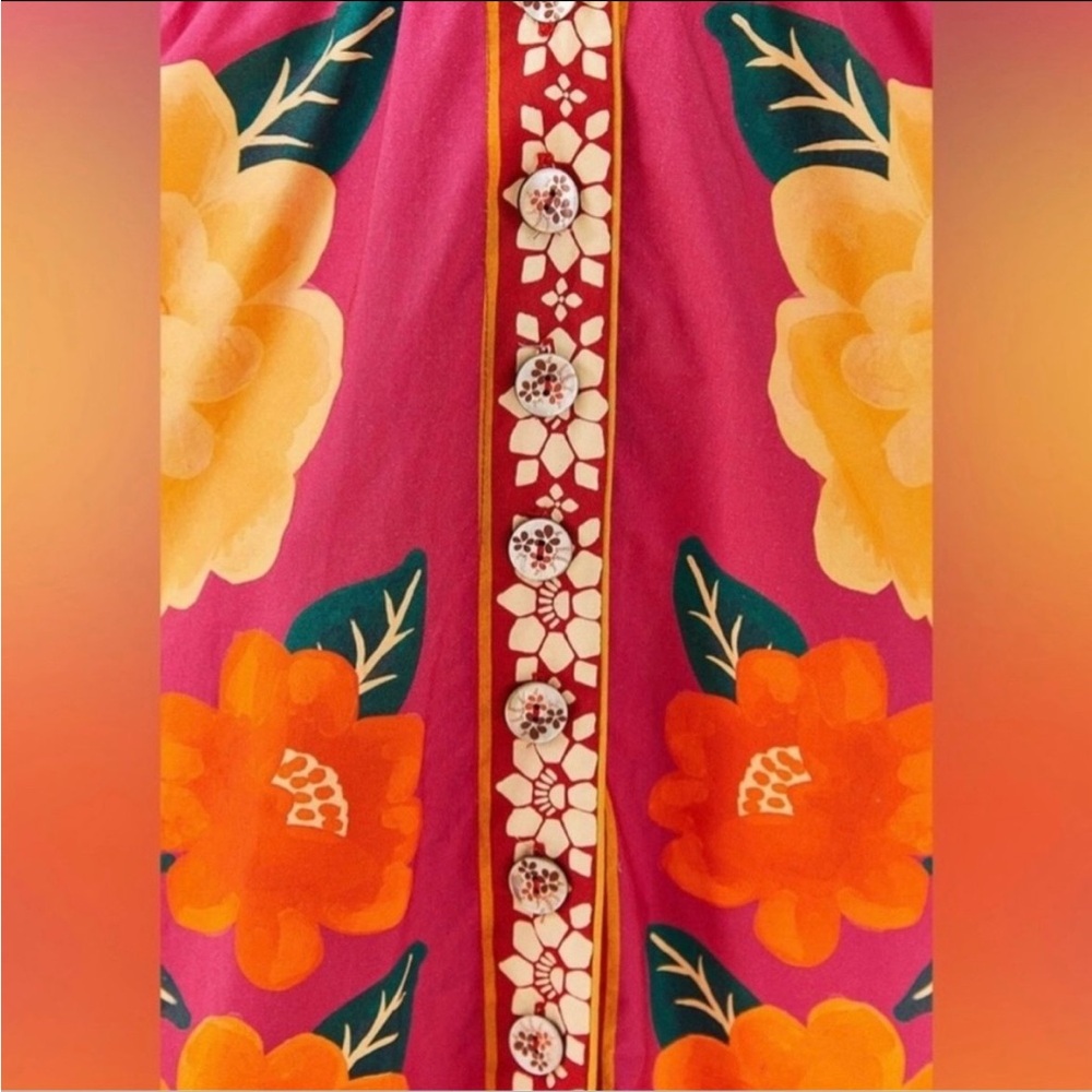 FARM Rio Pink Floral Tie-Shoulder Midi Dress - Picture 2 of 5